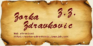 Zorka Zdravković vizit kartica